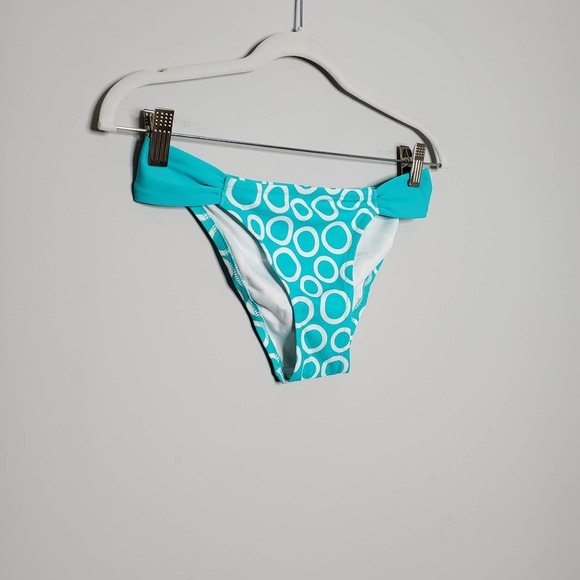 VICTORIA'S SECRET • Teal Blue Polka Dot Tonga Low Rise Bikini Bottom NEW Sz S - Picture 2 of 6